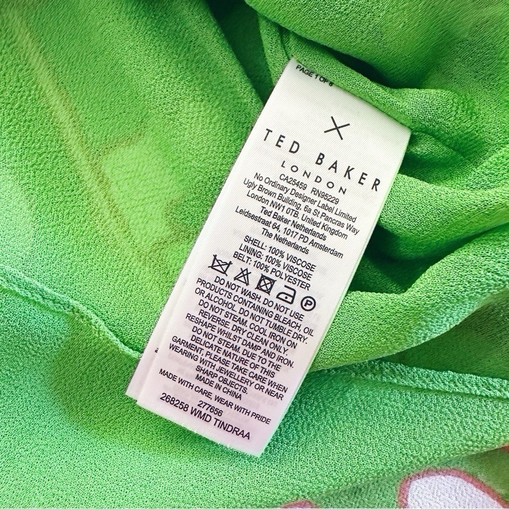 Ted Baker Tindraa Band Collar Midi Dress in Green - Picture 12 of 12